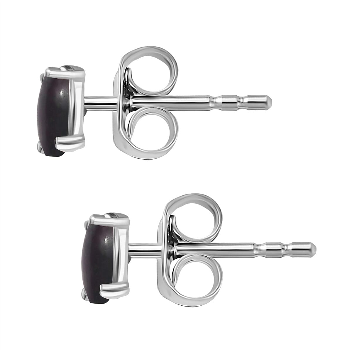 Sable Dyed Ethiopian Opal Earring with Push Back in Sterling Silver