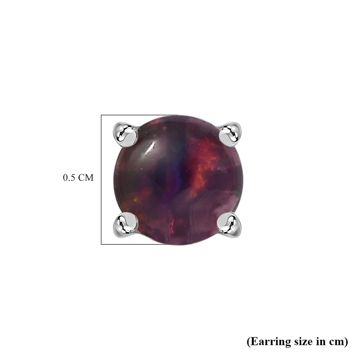 Sable Dyed Ethiopian Opal Earring with Push Back in Sterling Silver