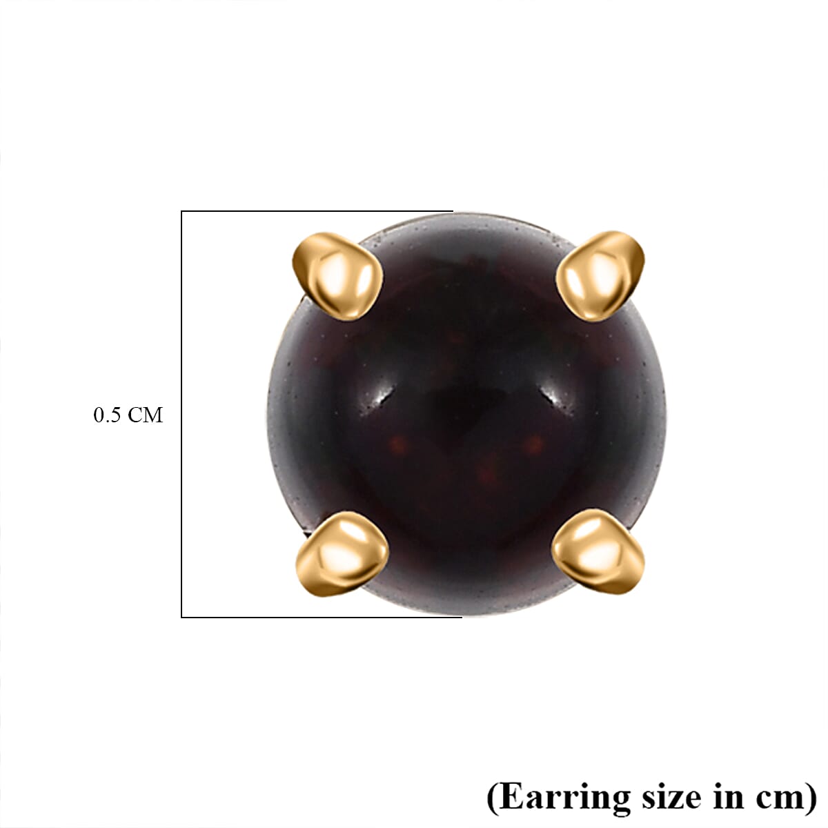 Sable Dyed Ethiopian Opal Earring with Push Back in 18K Vermeil Yellow Gold Plated Sterling Silver