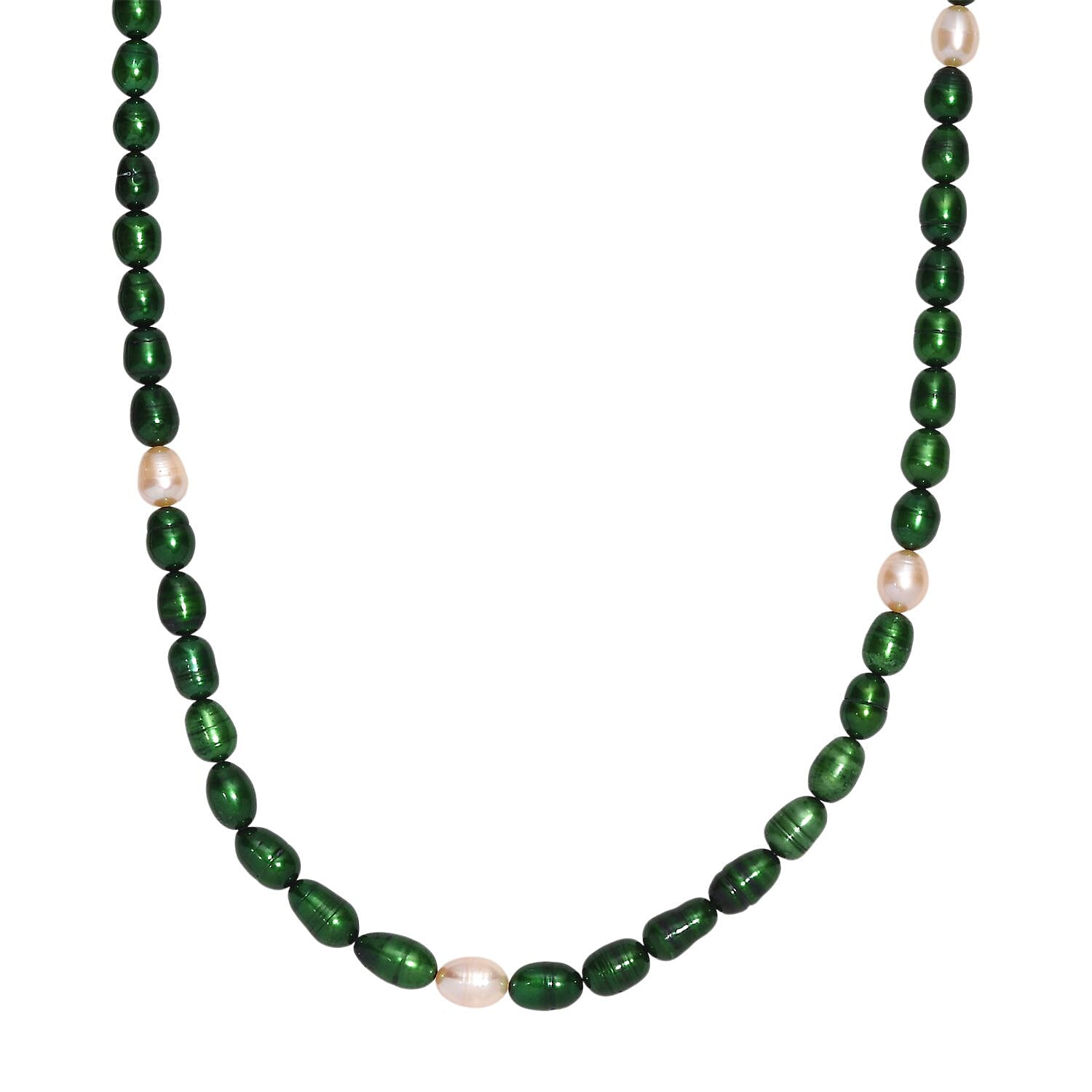 Pearl Necklace with Lobster Clasp & Magnectic Lock in Sterling Silver