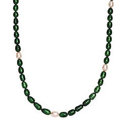 Grey Dyed Pearl & Fresh Water Pearl Necklace (Size - 20 - 2 Ext) with Lobster Clasp & Magnectic Lock in Sterling Silver 135.00 Ct.