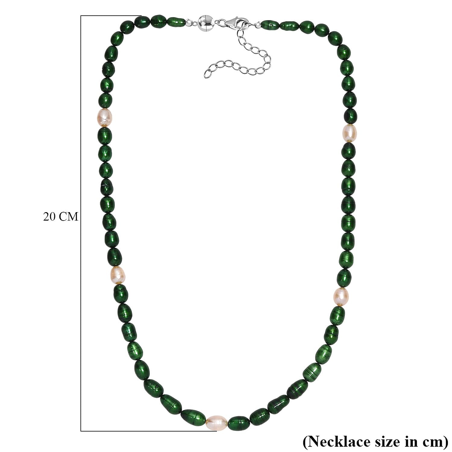 Pearl Necklace with Lobster Clasp & Magnectic Lock in Sterling Silver