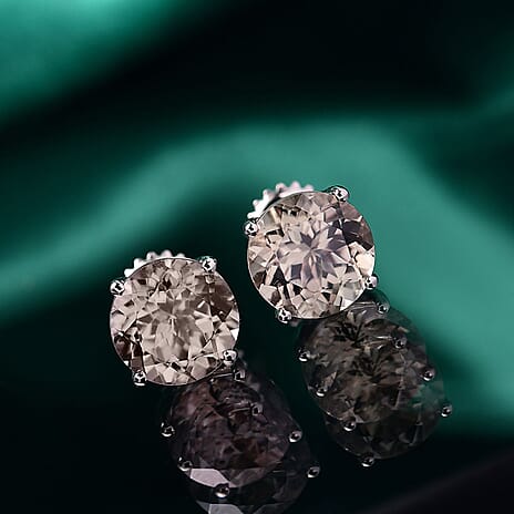 RHAPSODY - 950 Platinum AAAA Turkizite Stud Earrings with Screw Back 6.00 Ct.