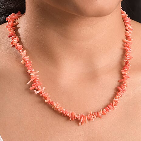 Coral Necklace (Size - 24) with Lobster Clasp 175.00 Ct.