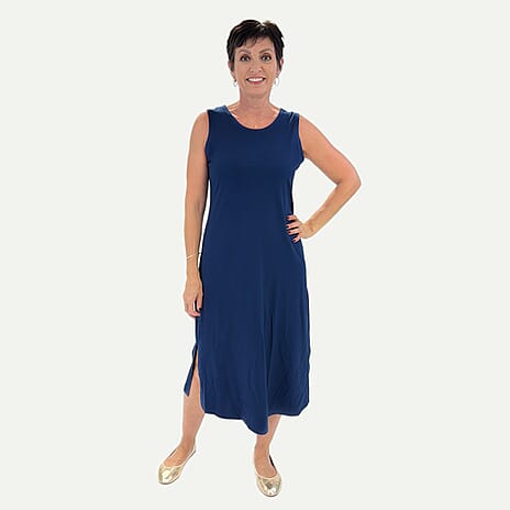 - Maisi Womens Viscose Sleeveless Midi Dress (Size S) - Powder Blue