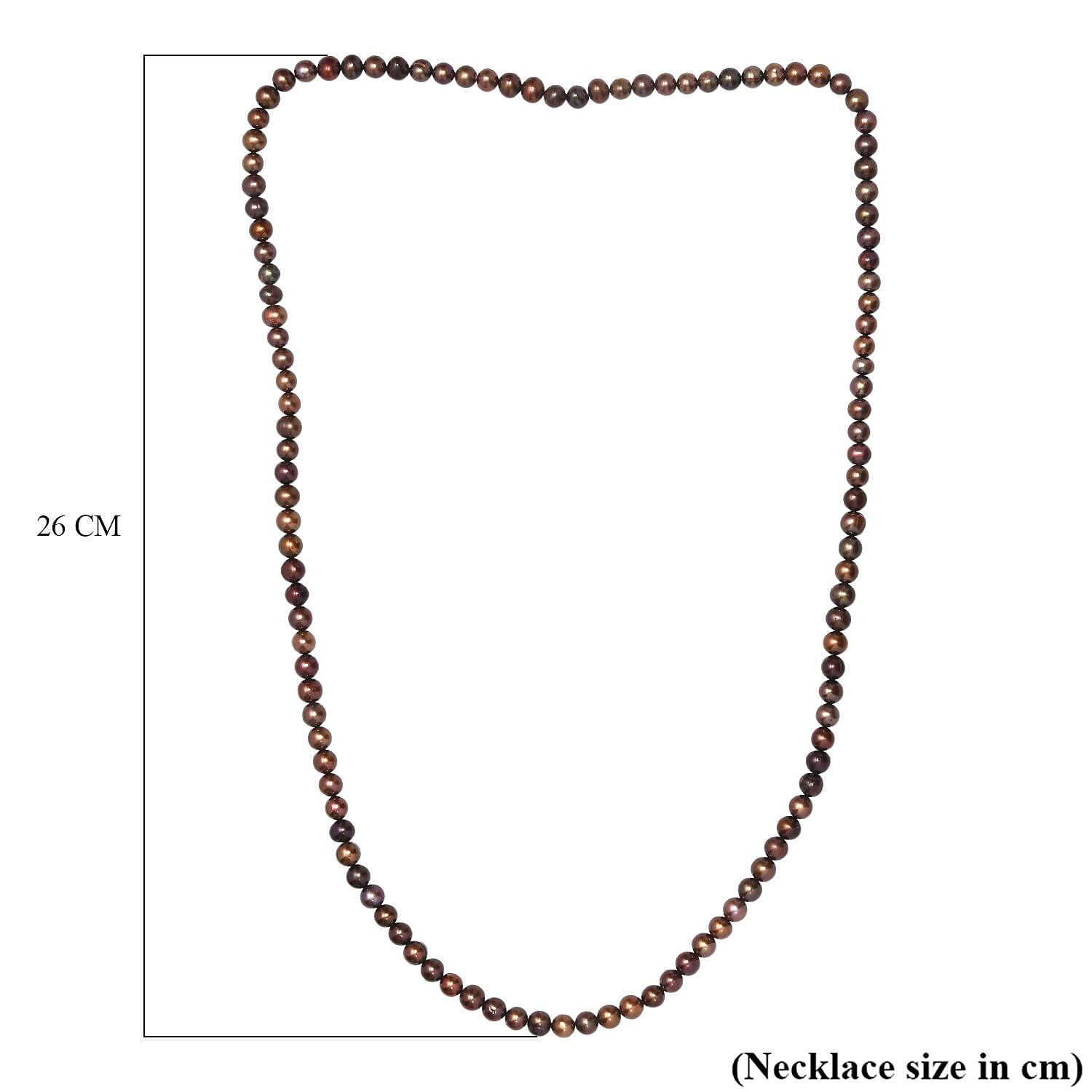 Bronze Dyed Pearl Stone Necklace (Size - 28) 225.00 Ct. Bronze Dyed Pearl Stone Necklace (Size - 28) 225.00 Ct.