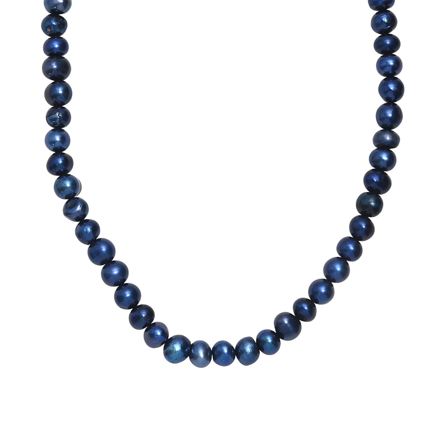 Navy Blue Dyed Pearl Stone Necklace (Size - 28) 260.00 Ct.