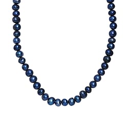 Navy Blue Dyed Pearl Stone Necklace (Size - 28) 260.00 Ct.