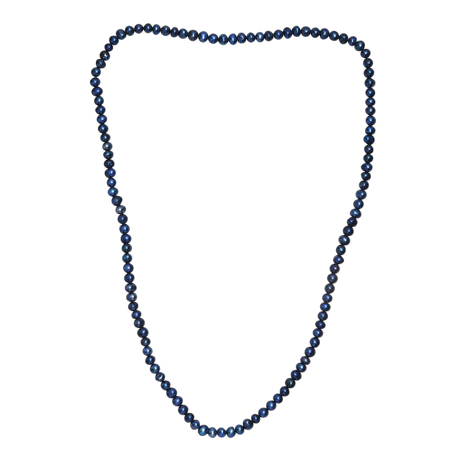 Navy Blue Dyed Pearl Stone Necklace (Size - 28) 260.00 Ct.