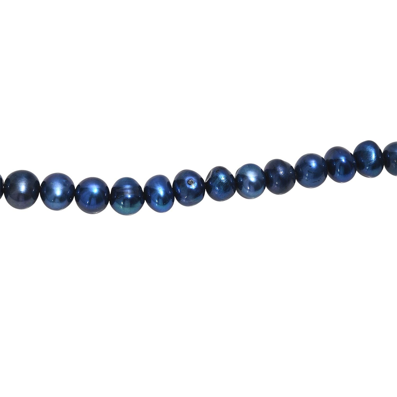 Navy Blue Dyed Pearl Stone Necklace (Size - 28) 260.00 Ct.