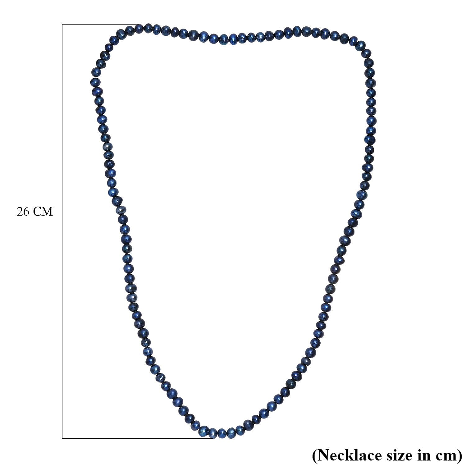 Navy Blue Dyed Pearl Stone Necklace (Size - 28) 260.00 Ct.