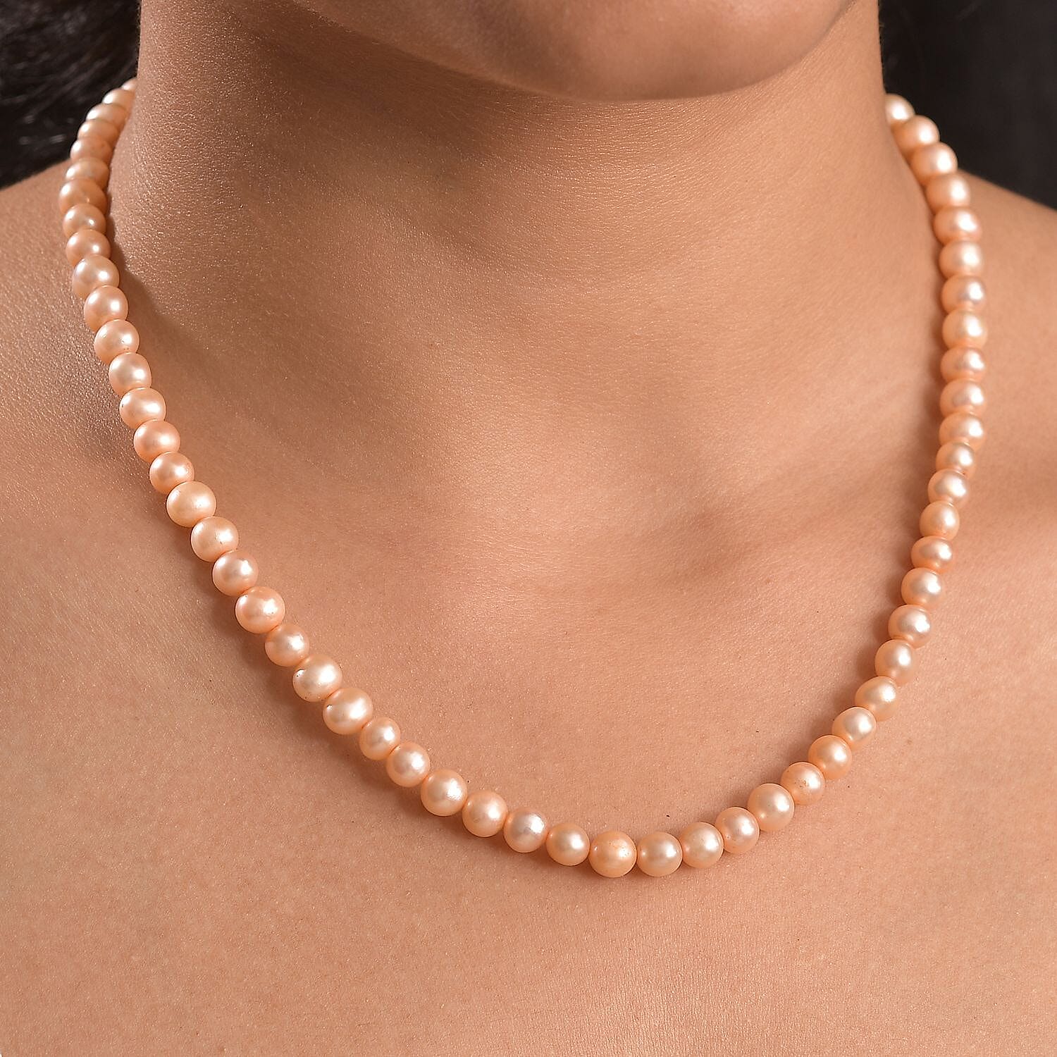 Golden Dyed Pearl Stone Necklace (Size - 28) 200.00 Ct.