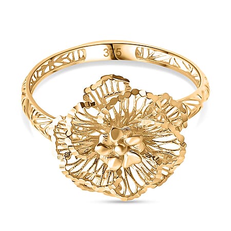 9K Yellow Gold Floral Ring