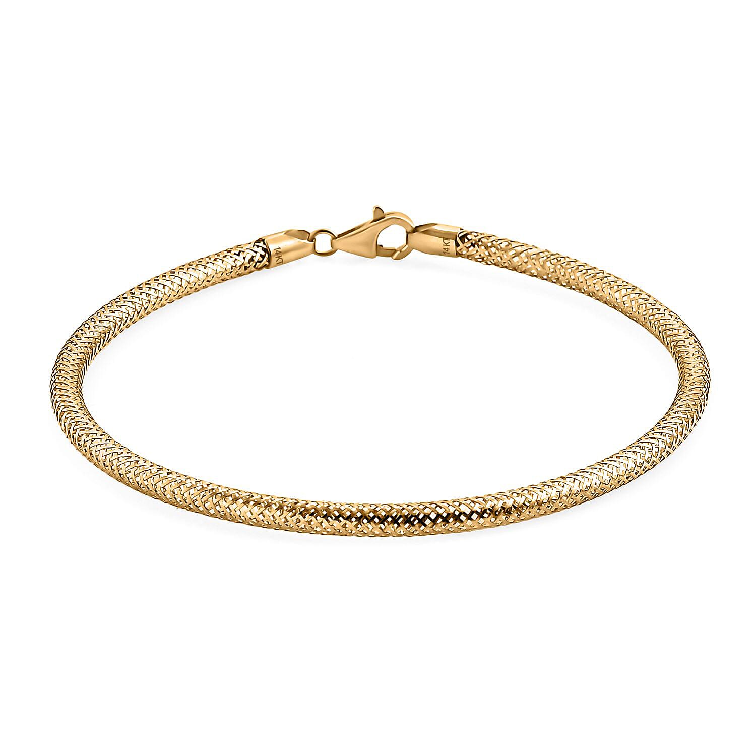 Royal Bali Collection 9K Yellow Gold Mesh Bracelet (Size - 8) with Lobster Clasp