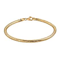 Royal Bali Collection 9K Yellow Gold Snake Textured Bracelet (Size - 8) with Lobster Clasp