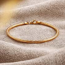 Royal Bali Collection 9K Yellow Gold Snake Textured Bracelet (Size - 8) with Lobster Clasp