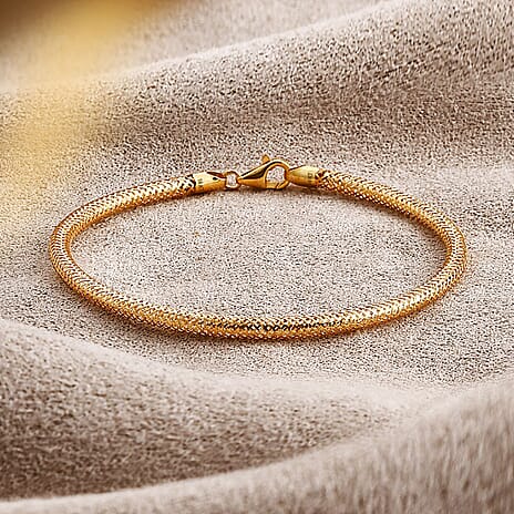 Royal Bali Collection 9K Yellow Gold Mesh Bracelet (Size - 8) with Lobster Clasp