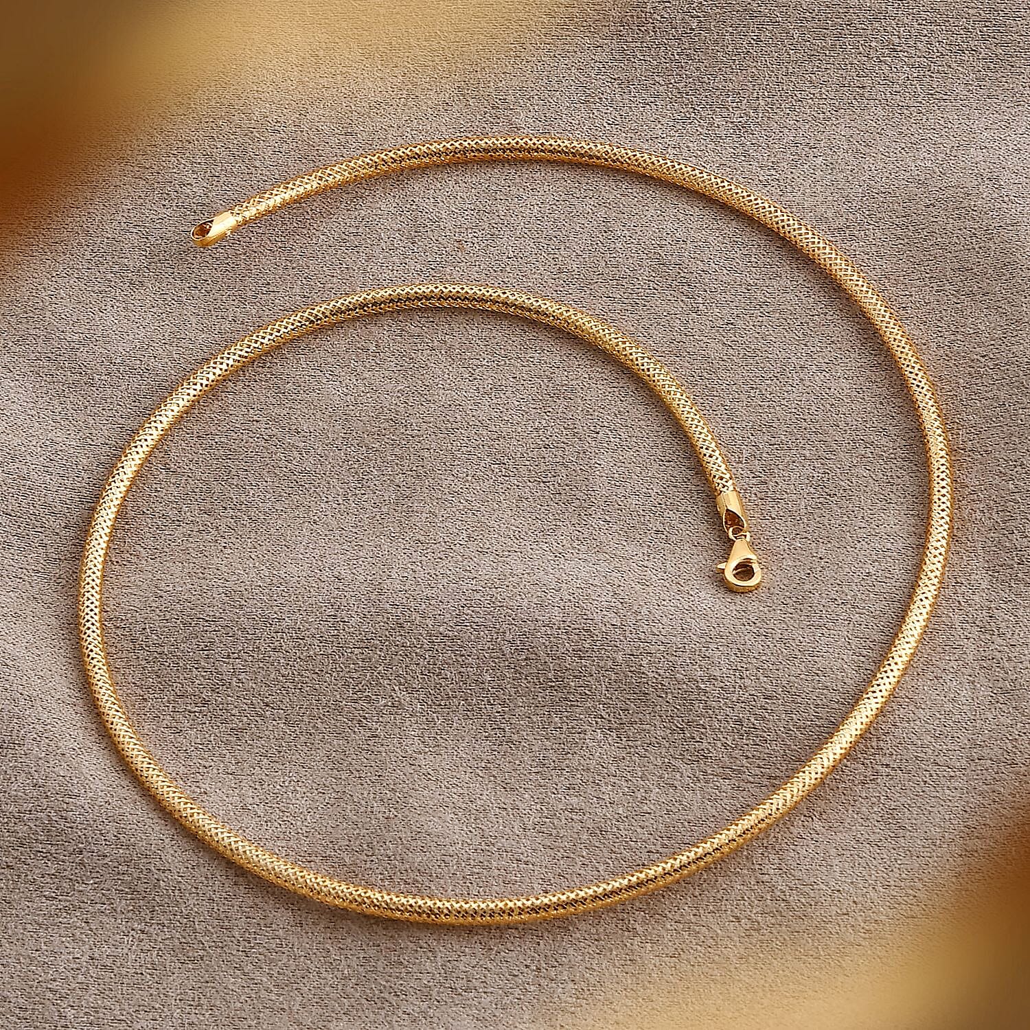 Royal Bali Collection 9K Yellow Gold Mesh Necklace (Size - 18) with Lobster Clasp, Gold Wt. 3.09 Gms.