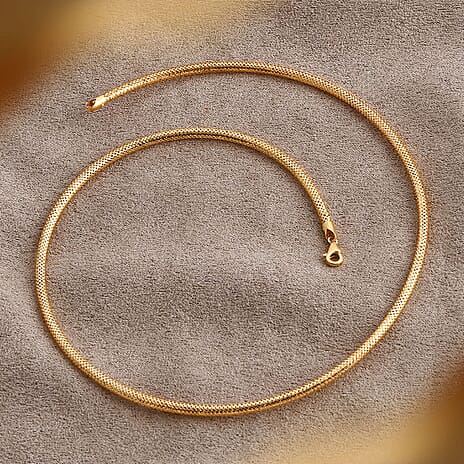 9K Yellow Gold Mesh Necklace (Size - 18) with Lobster Clasp, Gold Wt. 3.09 Gms.