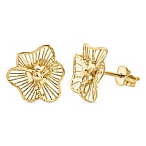 9K Yellow Gold Floral Earring