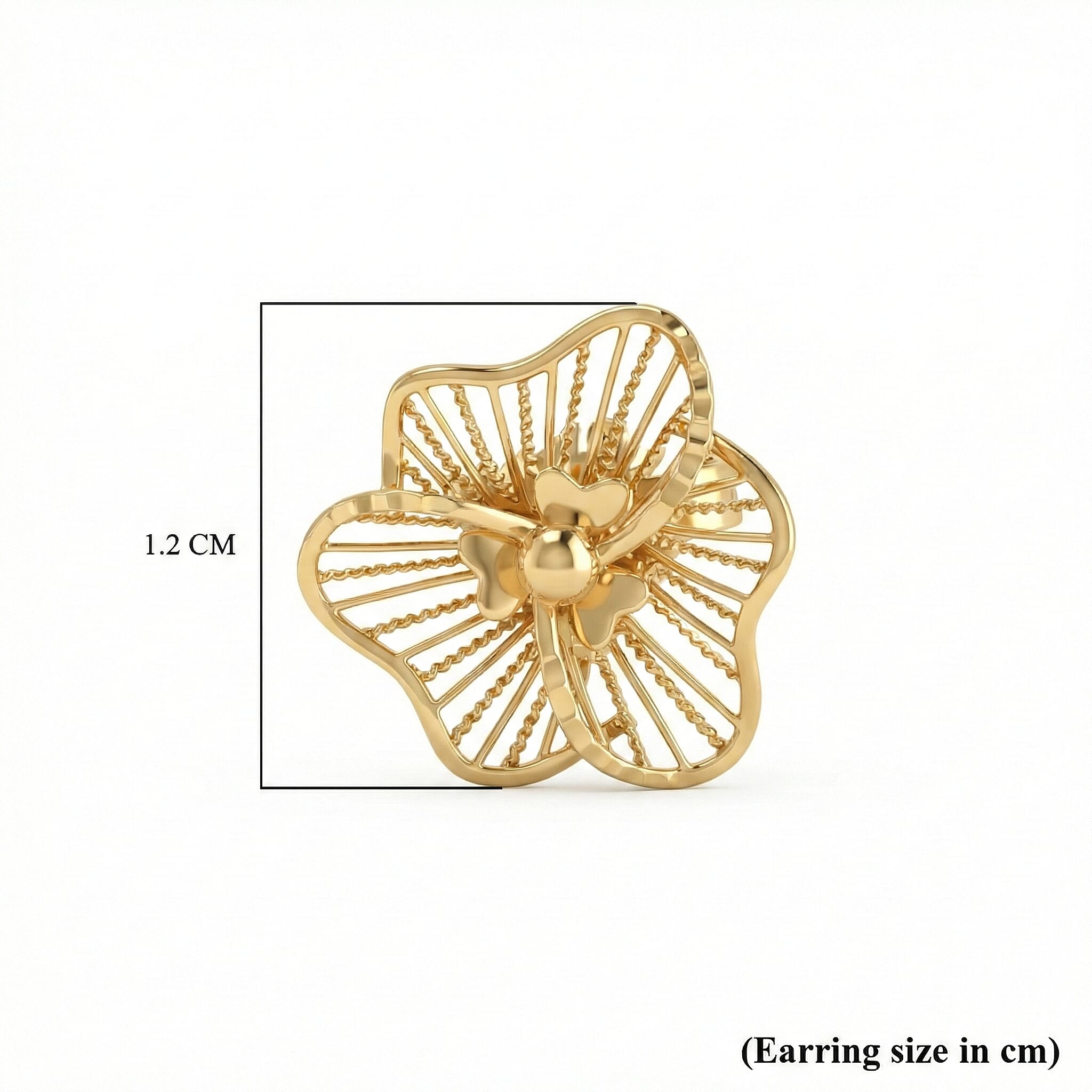 Gold Treasure of Siam - 9K Yellow Gold Stud Push Back Earring, Gold Wt. 1.55 Gms