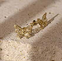 9K Yellow Gold Butterfly Earring