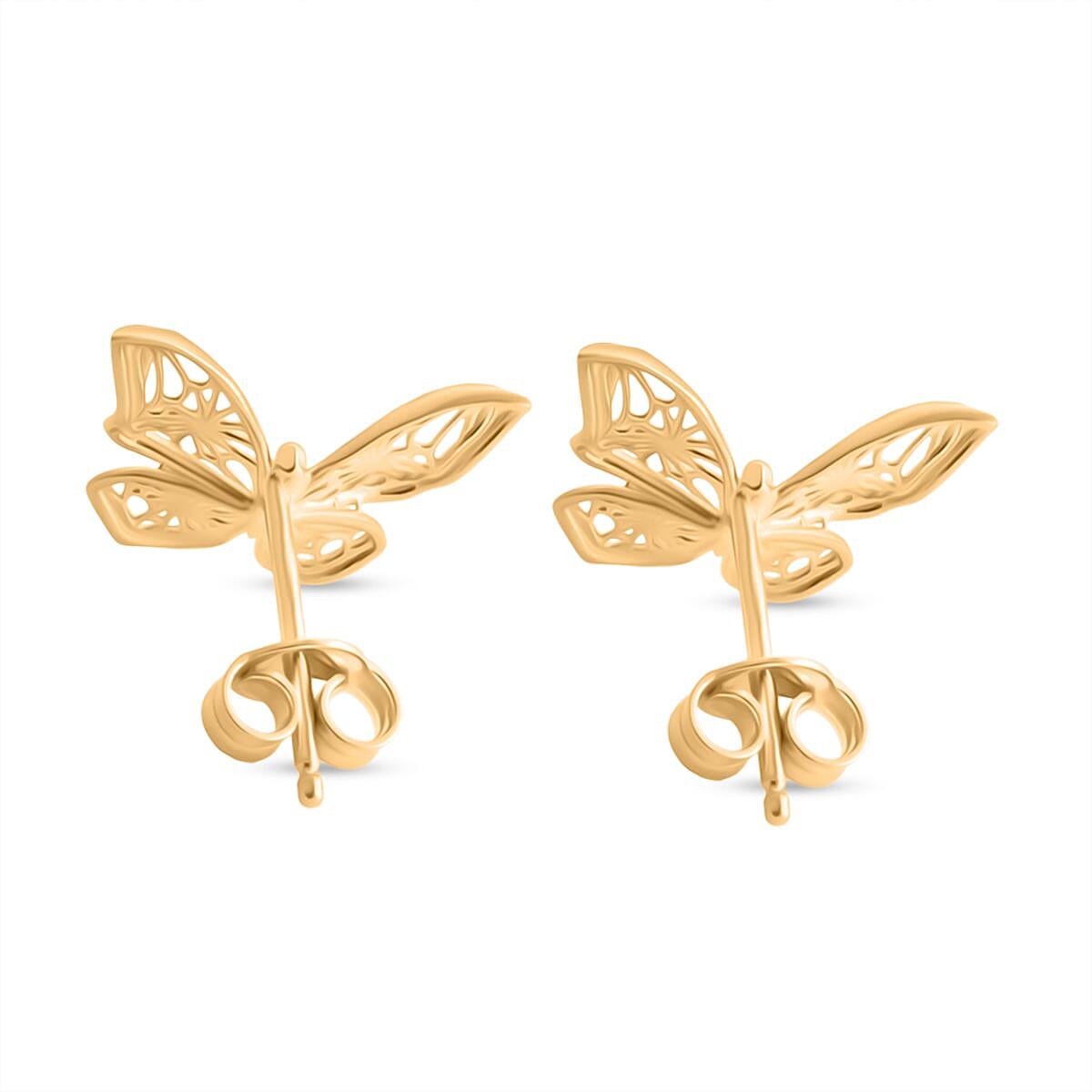 Royal Bali Collection- 9K Yellow Gold Butterfly Earring