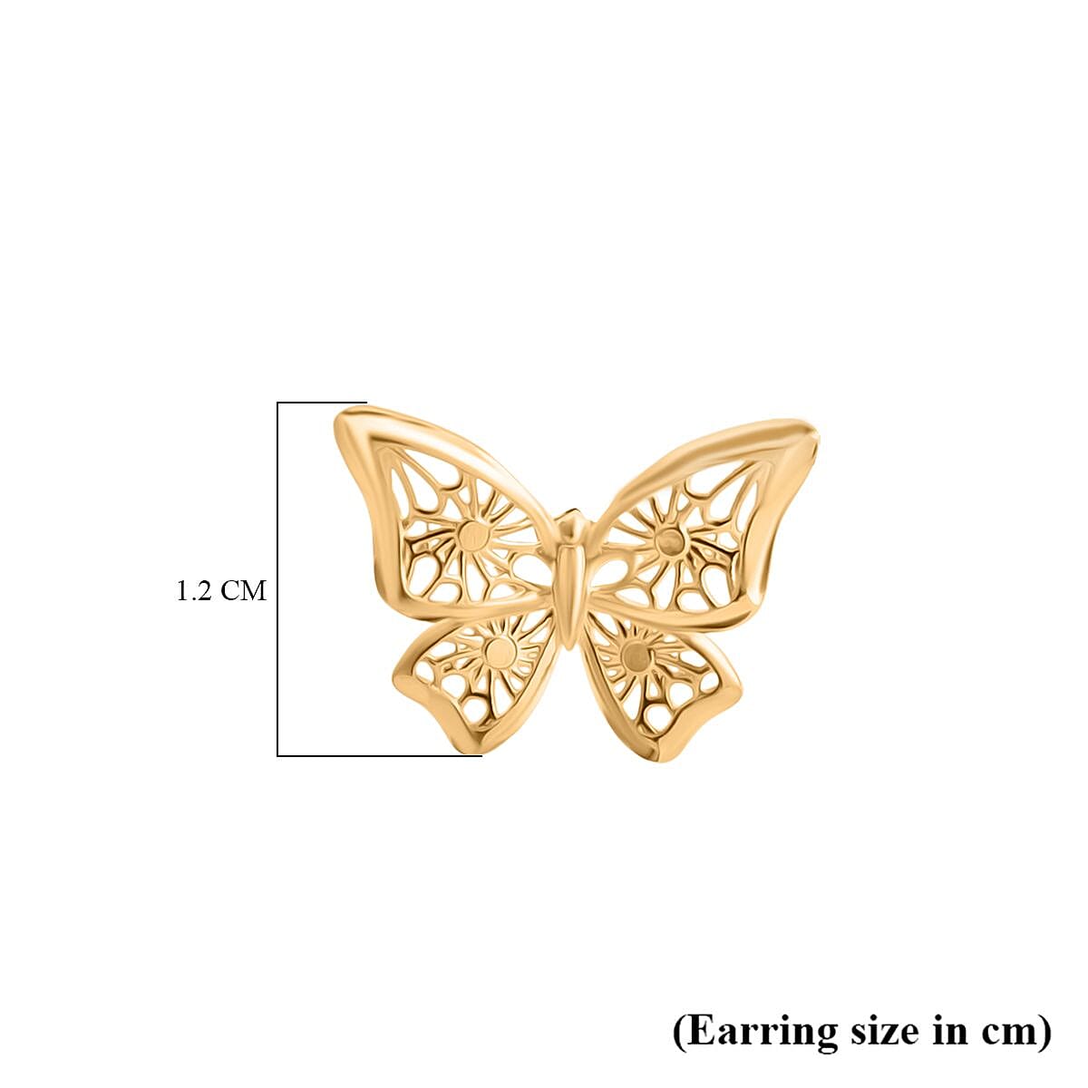 Royal Bali Collection- 9K Yellow Gold Butterfly Earring