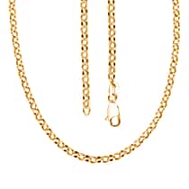 9K Yellow Gold 2.6MM Round Belcher Necklace (Size - 18) with Lobster Clasp