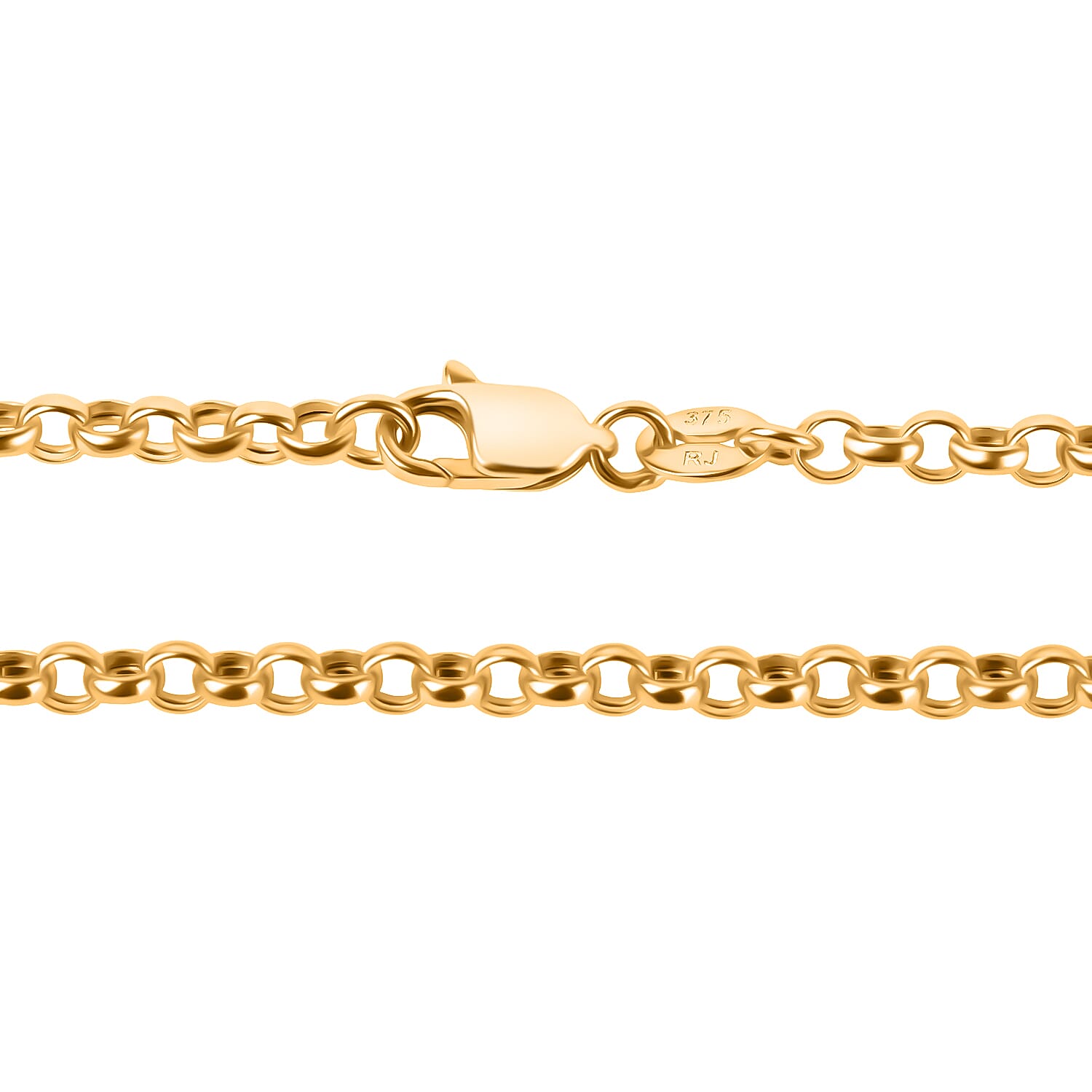 One Time Deal - 9K Yellow Gold Round Belcher Necklace (Size - 18) with Lobster Clasp