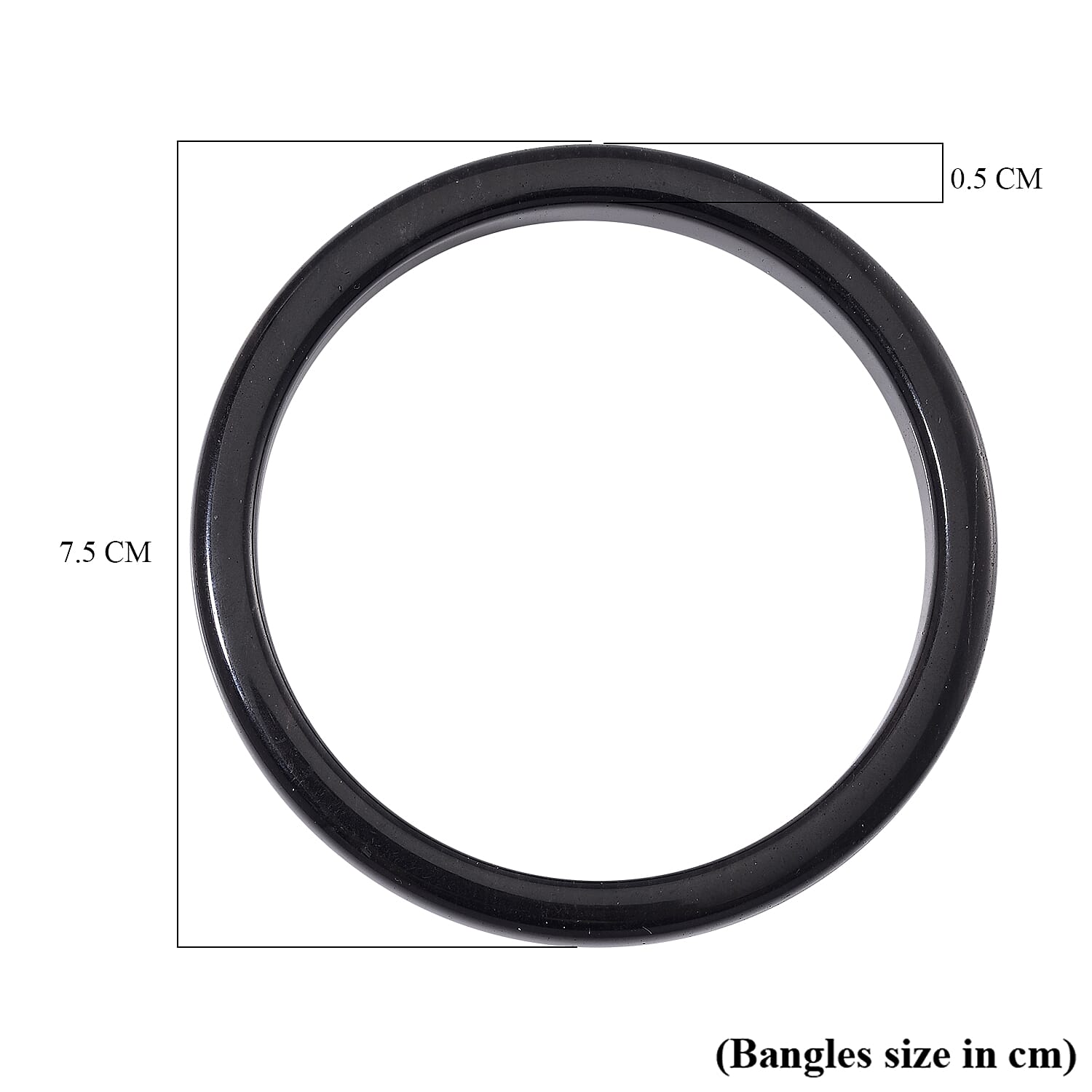 Black Obsidian Bangle (Size - 7.5) 122.50 Ct.