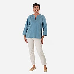 & Maisi Denim V-Neck Top