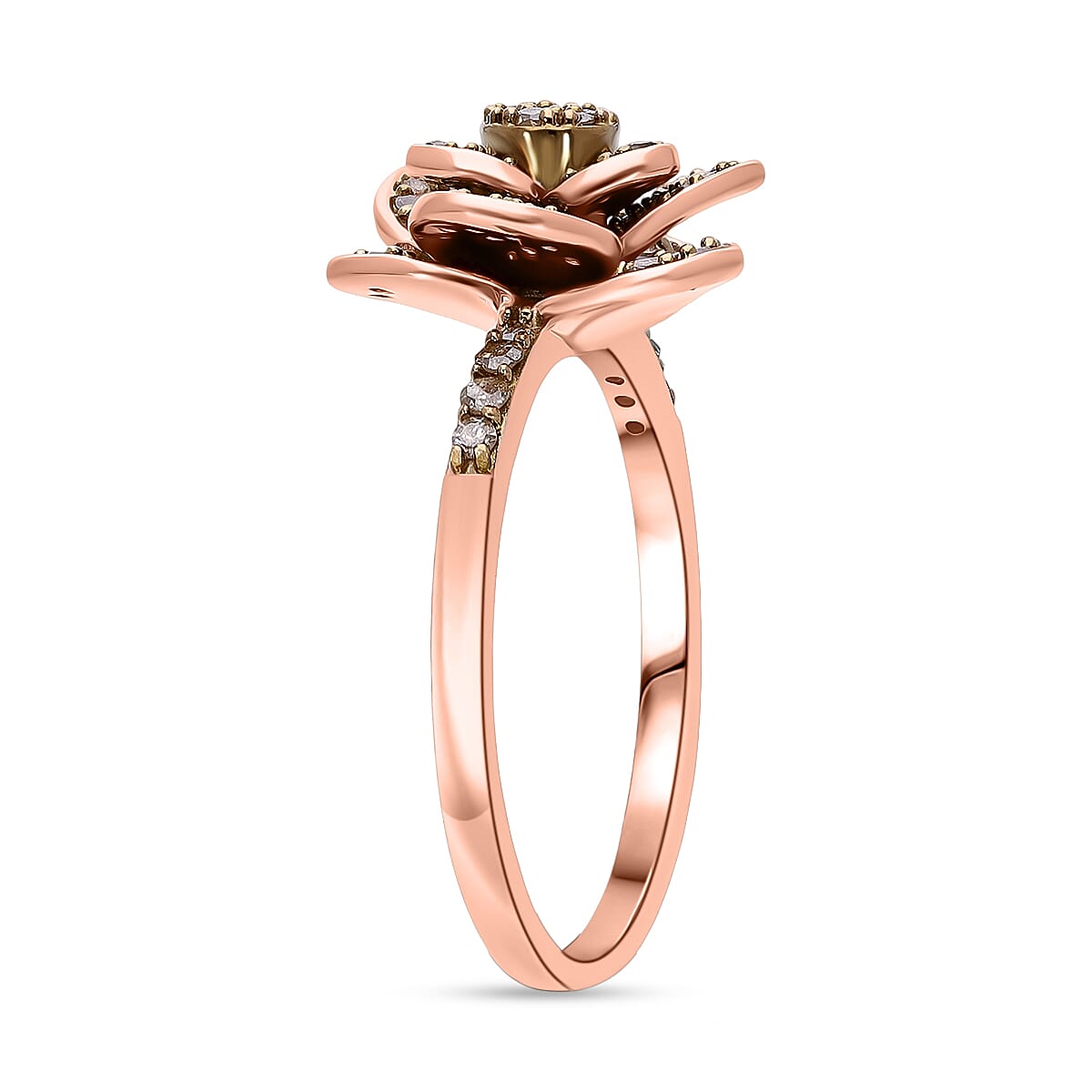 Diamond Floral Ring in Sterling Silver