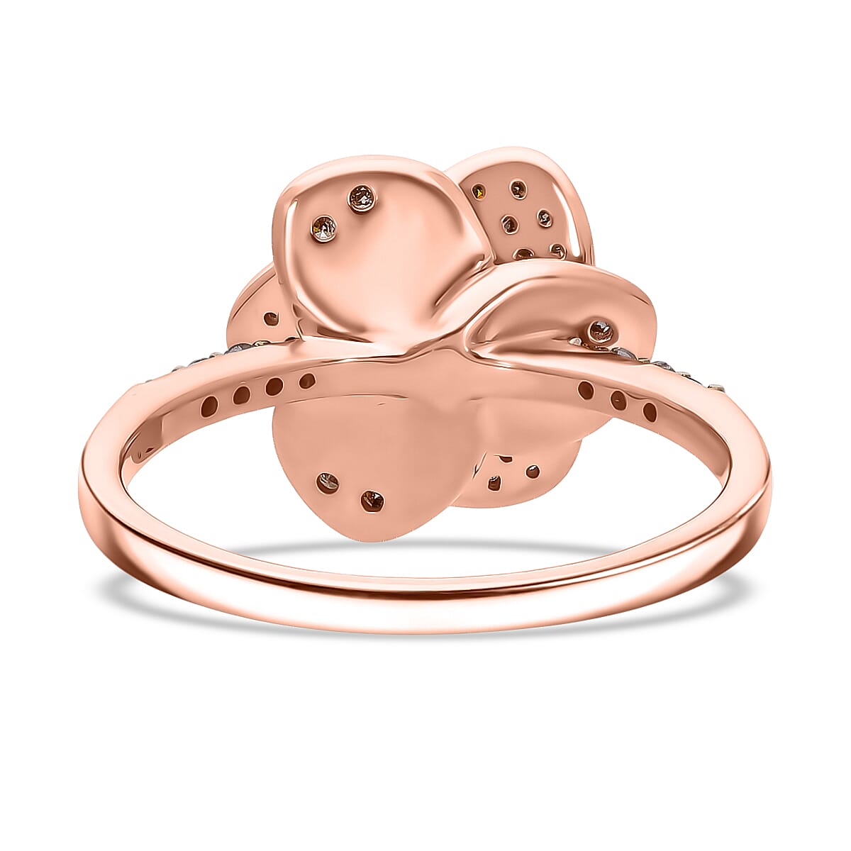 Diamond Floral Ring in Sterling Silver