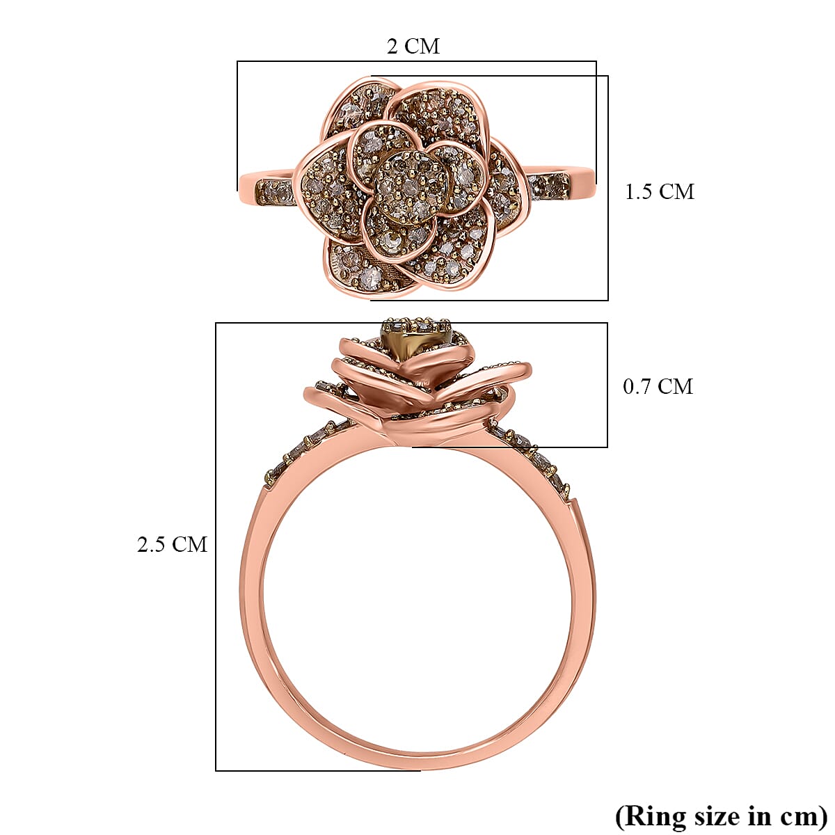 Diamond Floral Ring in Sterling Silver