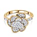 Diamond Floral Ring in Sterling Silver