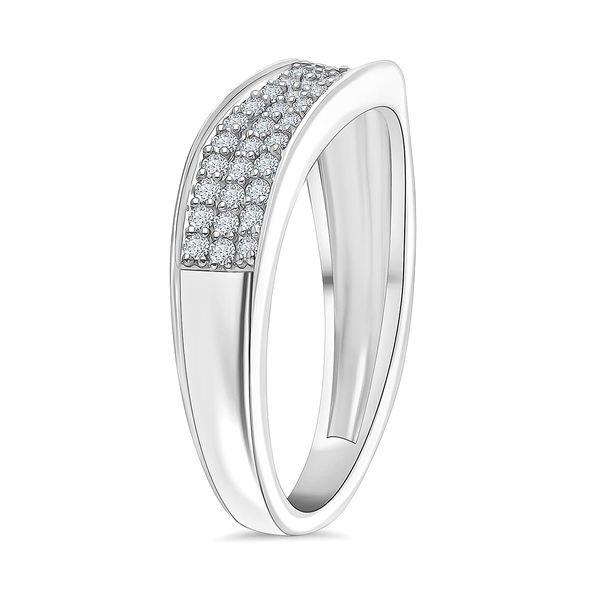 Djoy - Diamond Band Ring in Sterling Silver