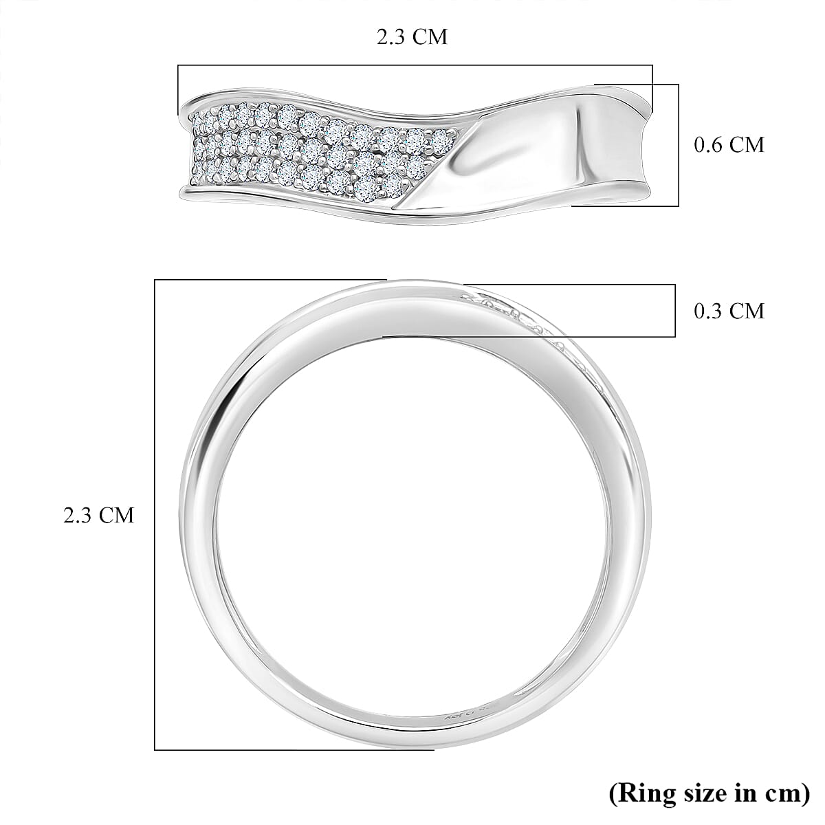 Djoy - Diamond Band Ring in Sterling Silver