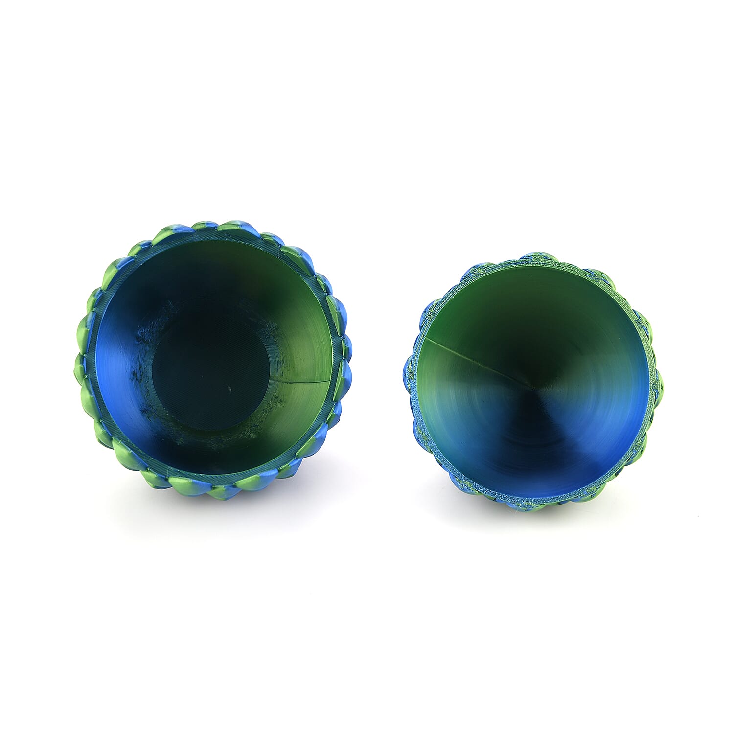 3D Printed Dragon Egg with Hidden Dragon (16x10.2cm) - Green - Blue