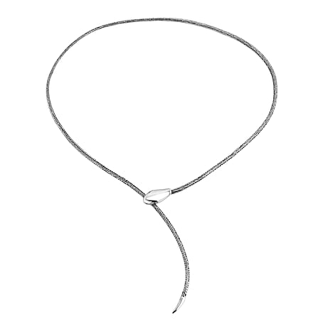 Blue Sapphire Necklace (Size - 24) in Sterling Silver, Silver Wt. 22 Gms