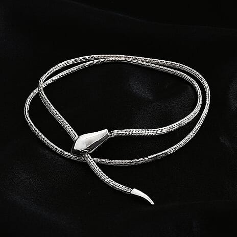 Blue Sapphire Necklace (Size - 24) in Sterling Silver, Silver Wt. 22 Gms