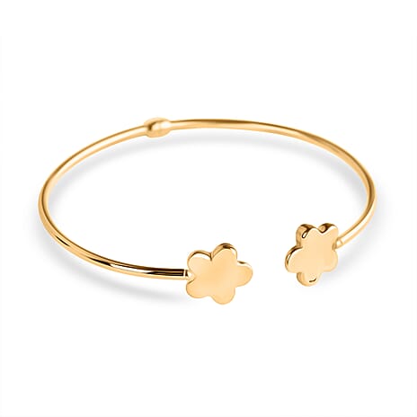 Designer Inspired Closeout Deal - 9K Yellow Gold Clover Bangle