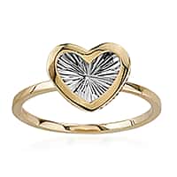 Closeout Deal - 9K Yellow and White Gold Heart Ring