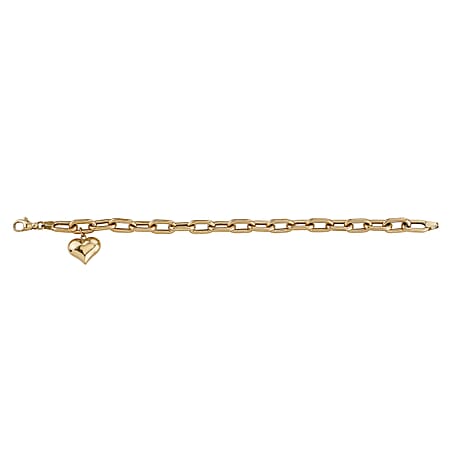 Designer Inspired Close Out - 9K Yellow Gold Bracelet with Heart Charm (Size - 7.5) Gold Wt. 6.80 Gms.