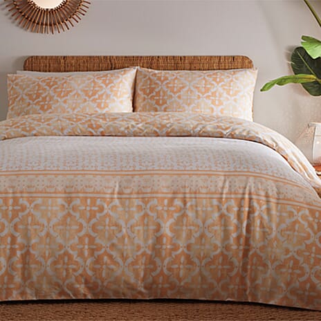 Simply Charlotte Duvet Set (Size 1x200 cm) - Single - Peach White