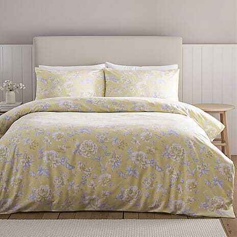 Simply Charlotte Floral Comforter and Duvet (Size 1x200 cm) - Lemon