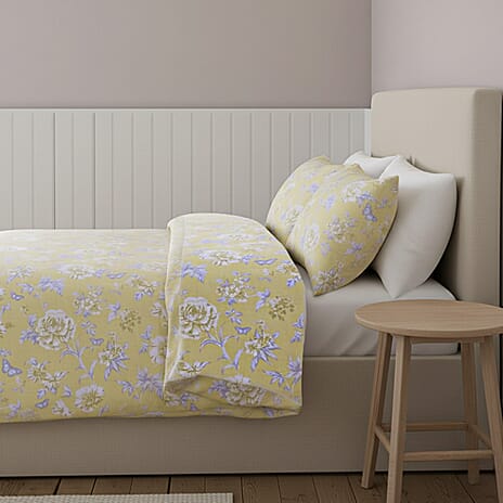 Simply Charlotte Floral Comforter and Duvet (Size 1x200 cm) - Lemon