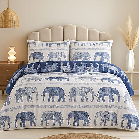 Simply Charlotte Animal Comforter and Duvet (Size 1x137 cm) - White Blue