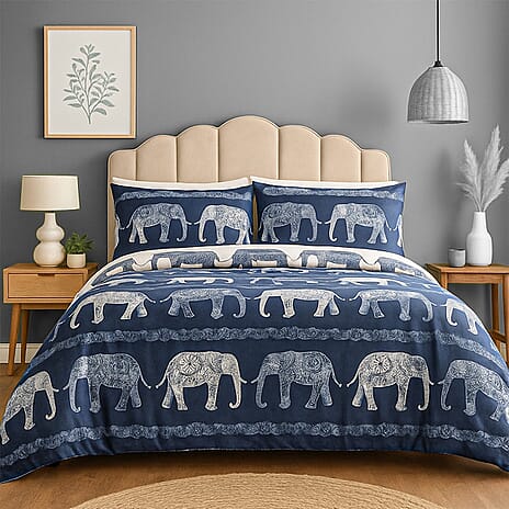 Simply Charlotte Animal Comforter and Duvet (Size 1x137 cm) - White Blue