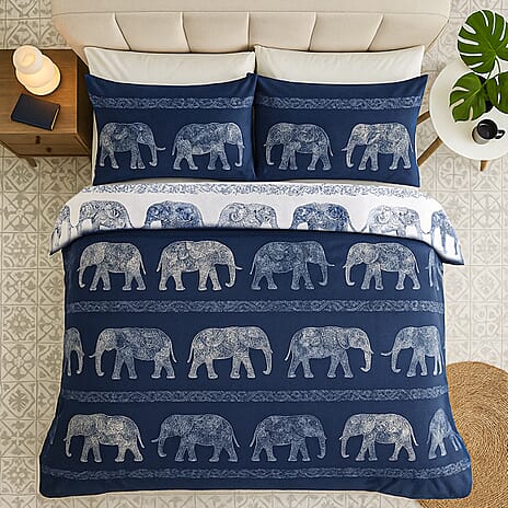 Simply Charlotte Animal Comforter and Duvet (Size 1x137 cm) - White Blue